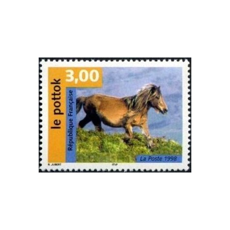 Timbre Yvert France No 3184 Série cheval, le Pottok