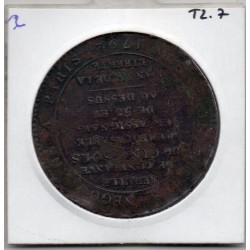 Monneron 5 sols Type II 1792 B+, France pièce de monnaie de confiance