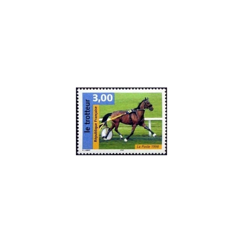 Timbre Yvert France No 3183 Série cheval, le Trotteur