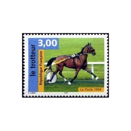 Timbre Yvert France No 3183 Série cheval, le Trotteur