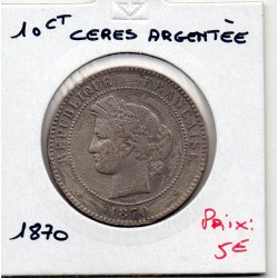 Monnaie argentée 10 centimes Cérès 1870 France pièce de nécessité