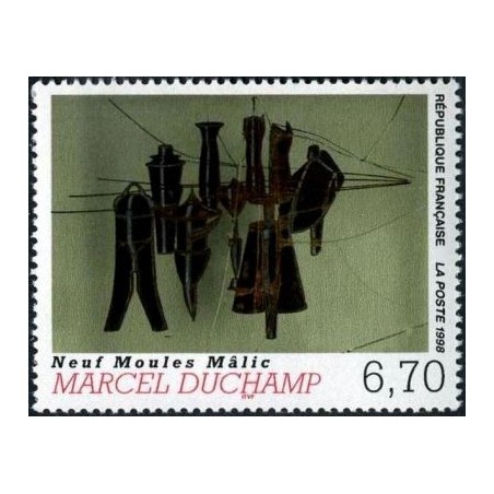 Timbre Yvert France No 3197 Marcel Duchamp, Les neufs moules Malic