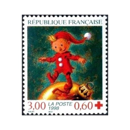 Timbre Yvert France No 3199 Croix rouge issu de feuille