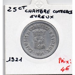 25 centimes Evreux de la chambre de commerce 1921 pièce de monnaie