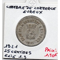 25 centimes Evreux de la chambre de commerce 1921 pièce de monnaie