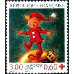 Timbre Yvert France No 3199b Croix rouge issu de carnet