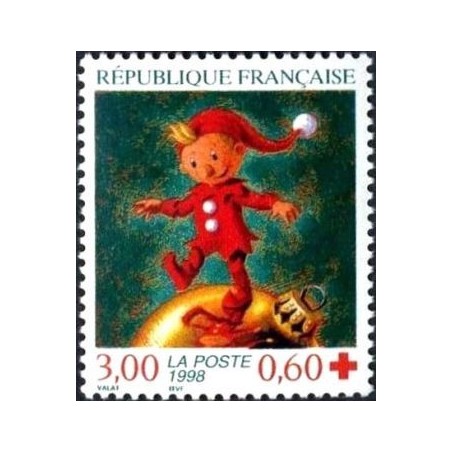 Timbre Yvert France No 3199b Croix rouge issu de carnet