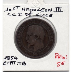 10 centimes visite de napoléon à Lille 1854 pièce de monnaie