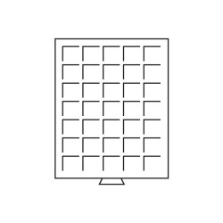 Médaillier 35 compartiments carrés jusqu'à 35 mm Ø