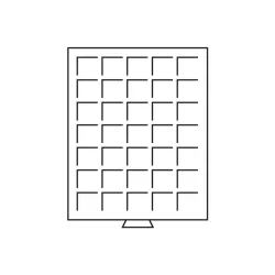 Médaillier 35 compartiments carrés jusqu'à 35 mm Ø