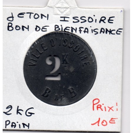 2 Kg de pain Issoire, bon de bienfaisance ND environ 1920 monnaie de nécessité