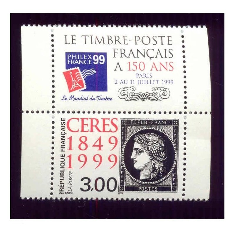 Timbre Yvert France No 3211 Le 150e anniversaire du timbre issu du carnet, ceres noir