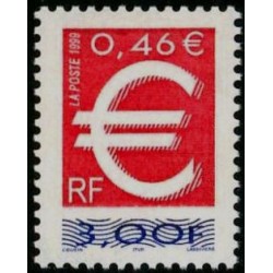 Timbre Yvert France No 3214 Le timbre en euro issu de feuille