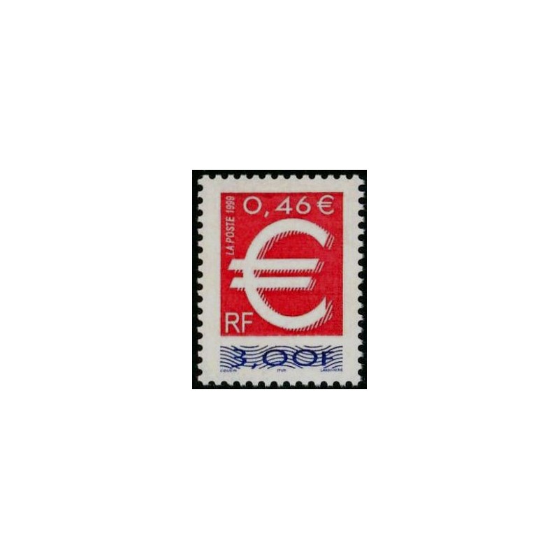 Timbre Yvert France No 3214 Le timbre en euro issu de feuille