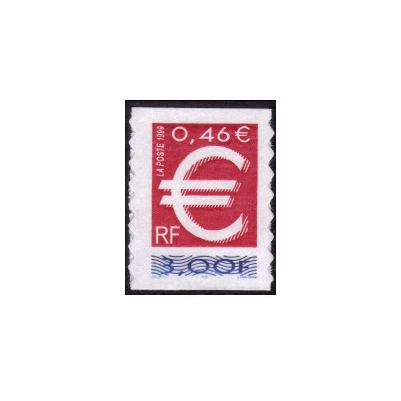 Timbre Yvert France No 3215  Le timbre en euro issu de carnet adhésif