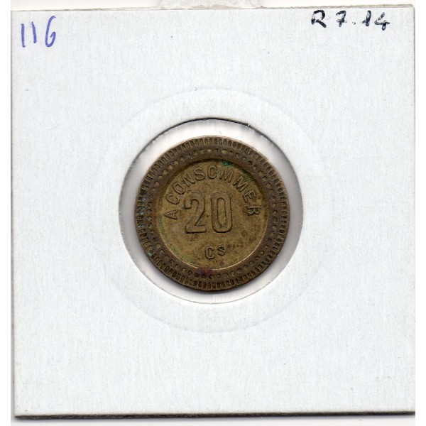 jeton 20 centimes à Consommer