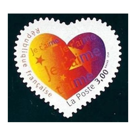 Timbres Yvert France No 3220-3221 Coeur Saint valentin, issus du carnet adhésif