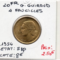 20 francs Coq G. Guiraud 4 faucilles 1950 Sup, France pièce de monnaie