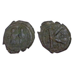 demi Follis Justin II et Sophie (568-569), SB 366 atelier Thessalonique