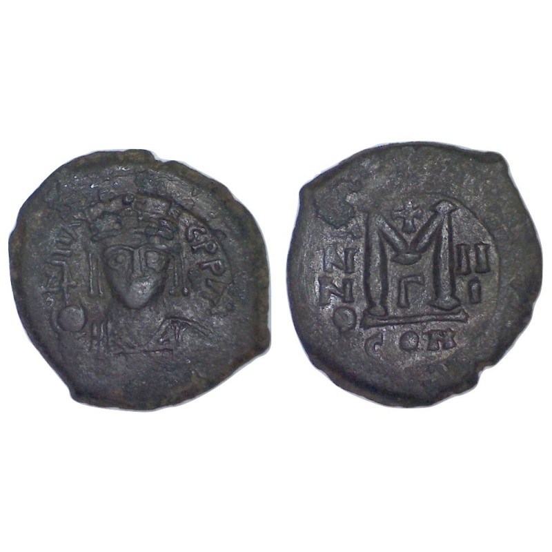 Follis Maurice Tibère (584-585), SB 493 atelier Constantinople Follis Maurice Tibère (584-585), SB 493 atelier Constantinople