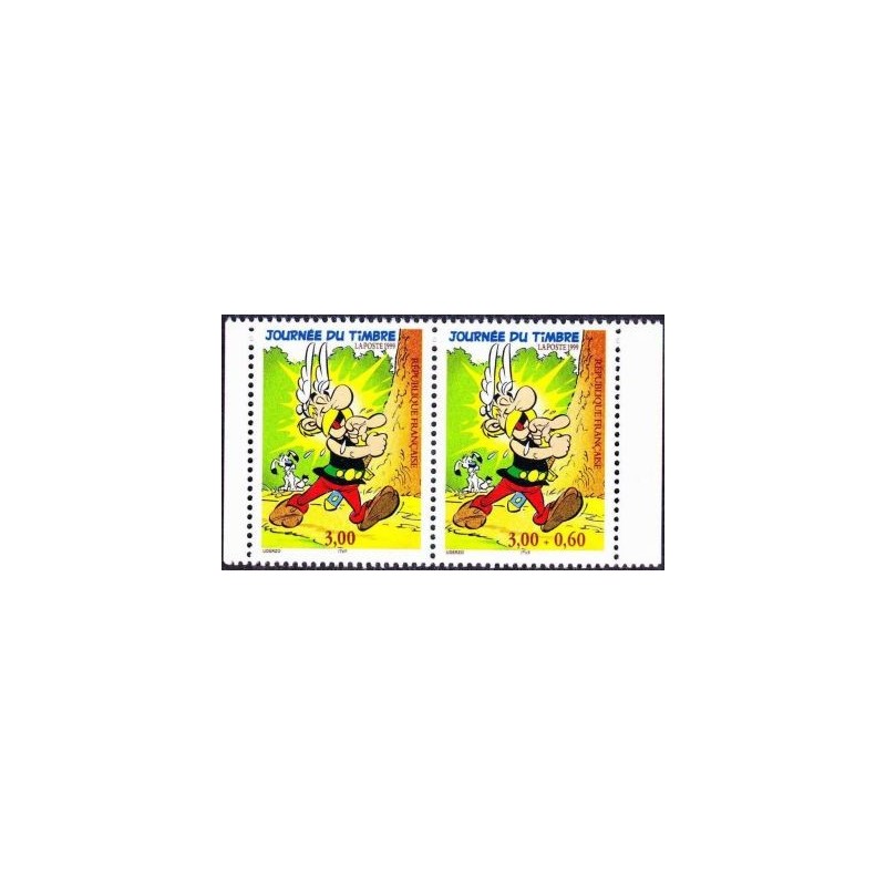 Timbre Yvert France No P3226A Journée du timbre, Astérix paire issue de carnet