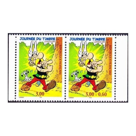 Timbre Yvert France No P3226A Journée du timbre, Astérix paire issue de carnet