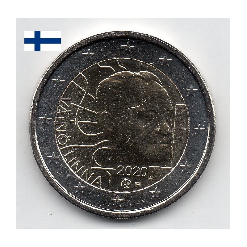 2 euros commémoratives Finlande 2020 Väinö Linna pieces de monnaie €