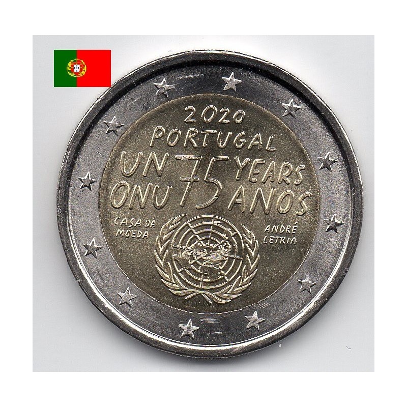 2 euros commémoratives Portugal 2020 75 ans ONU pieces de monnaie €