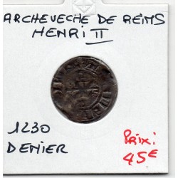 Champagne, Archevêché de Reims, Henri II (1230) Denier
