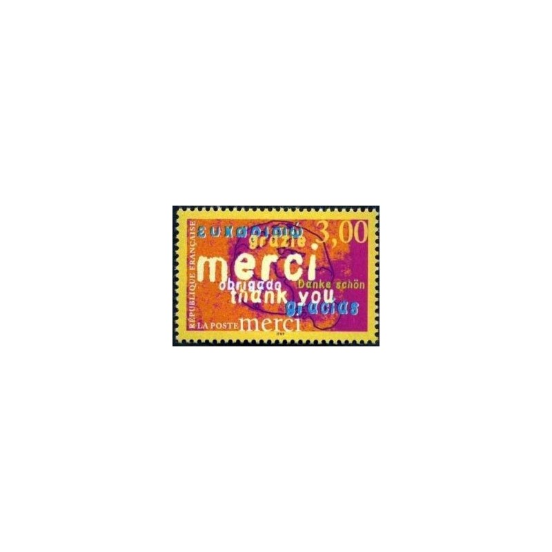 Timbre Yvert France No 3230 Timbre pour remerciements, merci