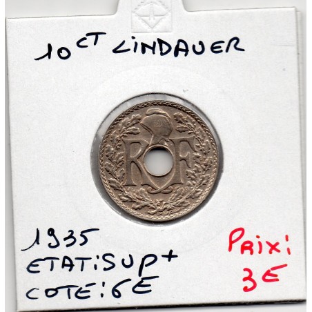 10 centimes Lindauer 1935 Sup+, France pièce de monnaie