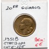20 francs Coq Guiraud 1952B Sup+, France pièce de monnaie