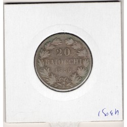 Vatican Pius ou Pie IX 20 Baiocchi 1860 an XV TB, KM 1360a pièce de monnaie