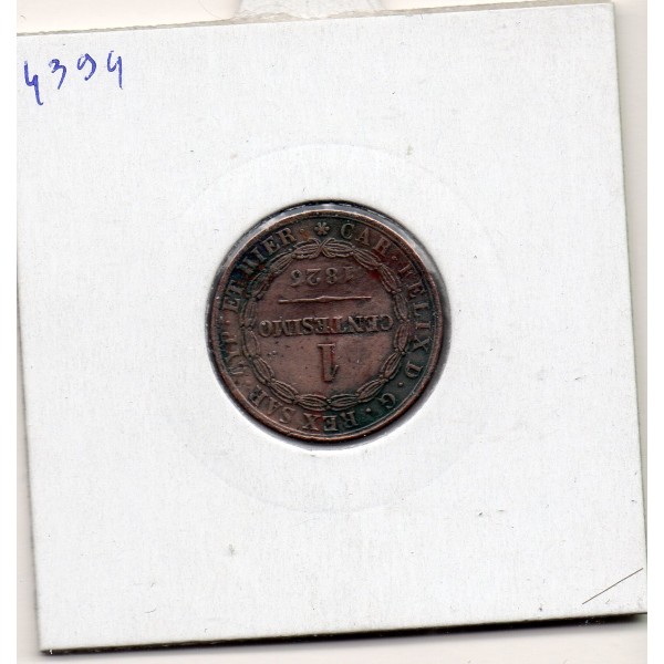 Italie Sardaigne 1 centesimo 1826 P Ancre TTB-, KM 125 pièce de monnaie