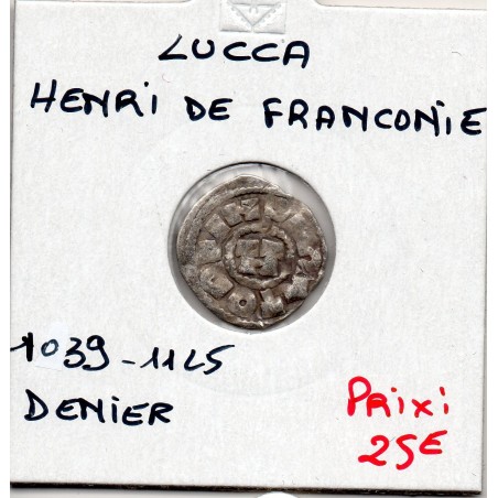 Italie Lucca Henri de Franconie denaro 1039-1125 TB+ pièce de monnaie