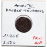 Double Tournois 1586 E Tours Henri III  pièce de monnaie royale