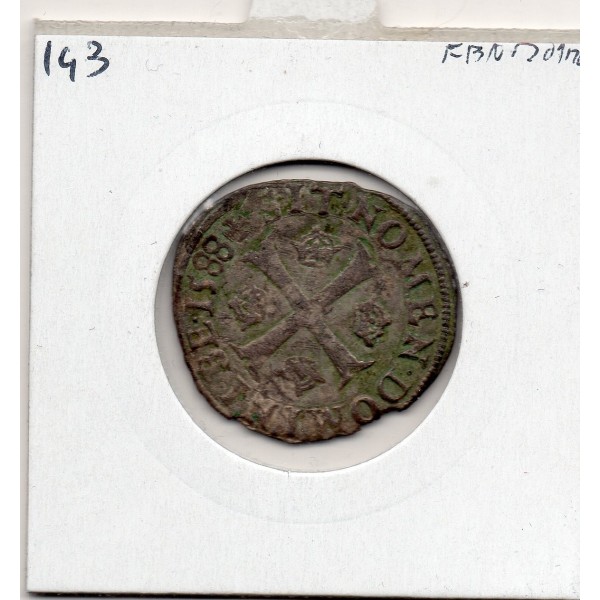 Douzain au 2 H 1er type 1588 G Poitier Henri III pièce de monnaie royale