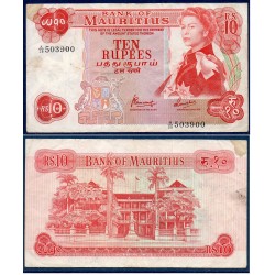 Maurice Pick N°31c, TTB- Billet de banque de 10 Rupees 1967