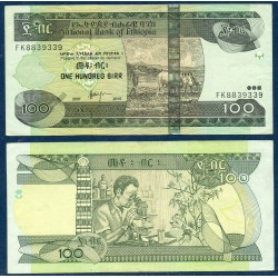 Ethiopie Pick N°52g, TTB Billet de banque de 100 Birr 2015