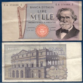Italie Pick N°101a, Billet de banque de 1000 Lire 1969