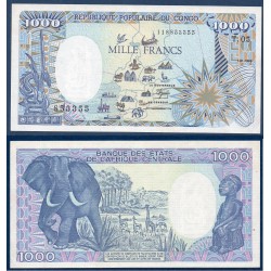 Congo Pick N°10a, Billet de banque de 1000 francs  1987-1989