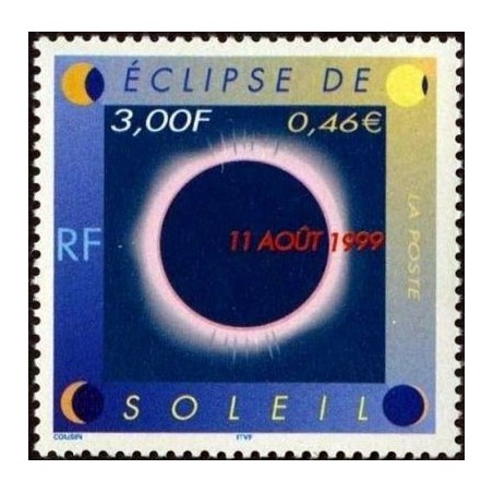 Timbre Yvert France No 3261 Eclipse du soleil