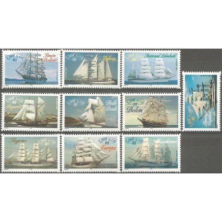 Timbre Yvert France No 3269-3278 Voiliers, Armada du siècle à Rouen issus du bloc