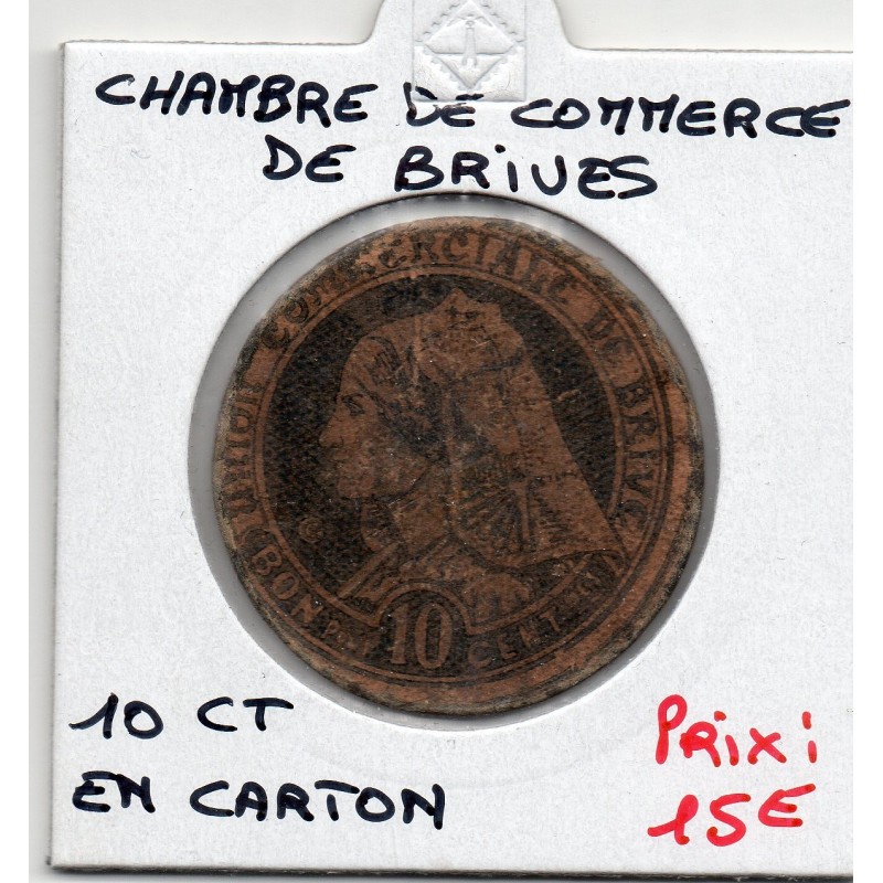 10 centimes en carton brive de la chambre de commerce ND pièce de monnaie