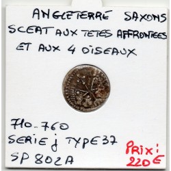 Anglo Saxons Sceat aux tête affrontées 710-760 TTB série J Type 37 pièce de monnaie