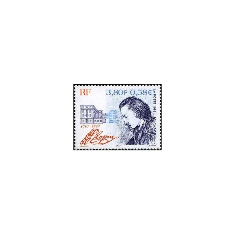 Timbre Yvert France No 3287 Frédéric Chopin, émission commune Pologne France