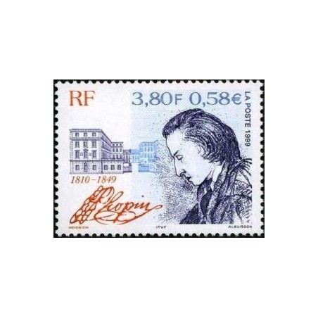 Timbre Yvert France No 3287 Frédéric Chopin, émission commune Pologne France