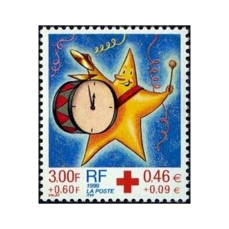 Timbre Yvert France No 3288 Croix rouge étoile, issu de feuille