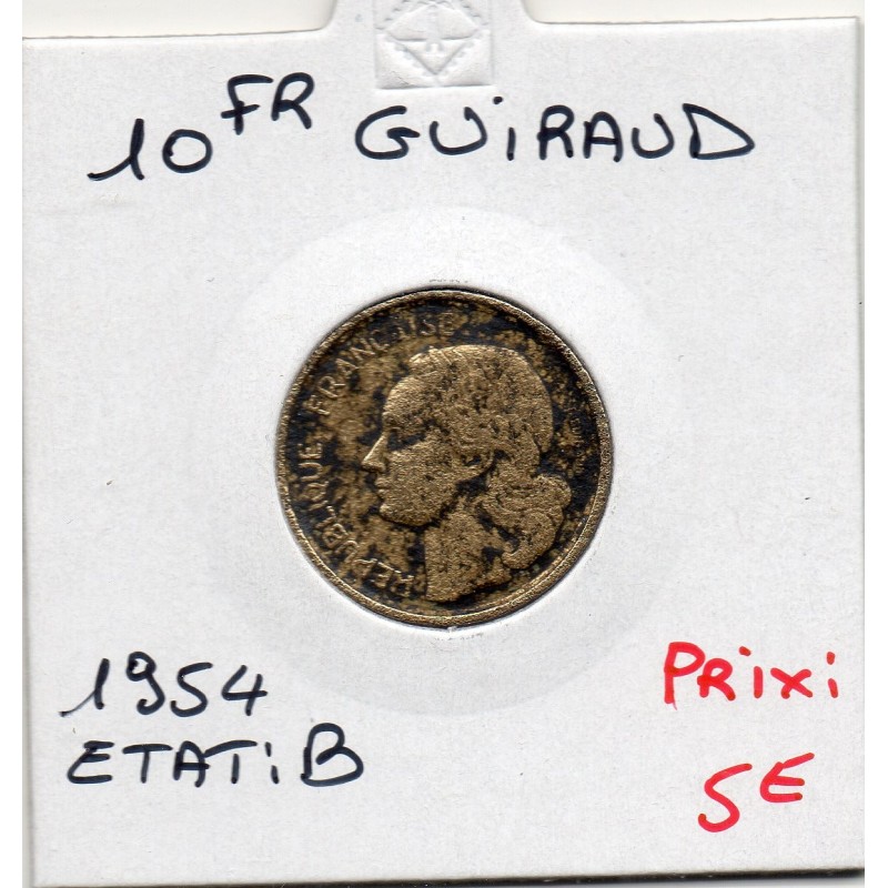 10 francs Coq Guiraud 1954 etat B, France pièce de monnaie