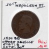 10 centimes Napoléon III tête nue 1854 BB Grande Abeille, France pièce de monnaie